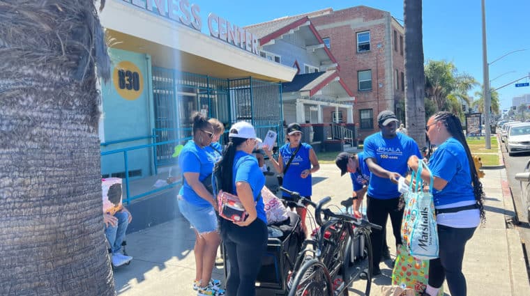 MHALA staff gathered outside of Wellness Center in Long Beach