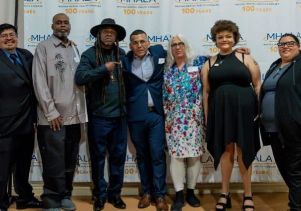 Golden Bells Members Of Year 2024 Cropped Members and staff of Mental Health America of Los Angeles at annual Golden Bell Awards.