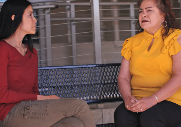 Lisa Ling sits with MHALA member Diana